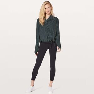 New Lululemon Ready To Rulu Wrap Heathered Nocturnal Teal / Black Size 8